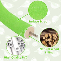 U-Shaped Large Parrot Perch, Quartz Bird Perch for Cage – Essentials for Birds - Large / Green-corner-90 - image 4