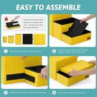 COZY KISS Dog Stairs with Storage, 16.7" H Wider Dog Steps - Yellow / 3 / 28.5x17x16.7 inch - image 4