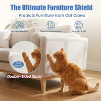 24-piece clear cat scratch furniture protector sheets in two sizes - view 2