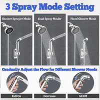 Dog Shower Attachment Metal, YDmeet Pet Washing Hose Attachment for Fast & Clean Bathing, Brass 3 Way Diverter, Adjustable Sprayer wtih Turn Off, 8 ft Hose and Holder, Chrome