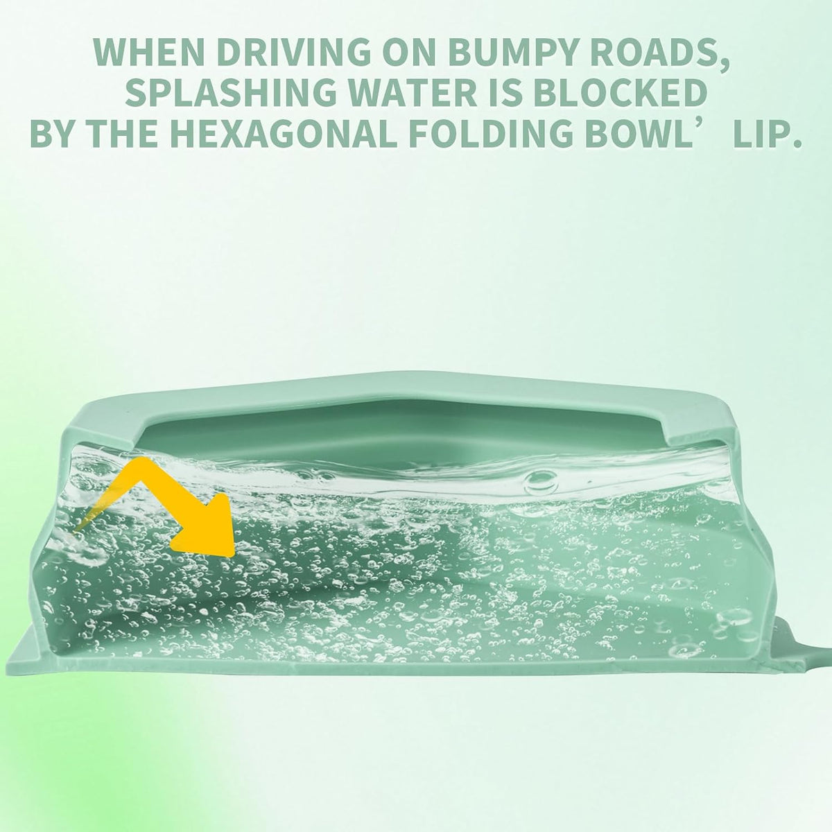 No Splash Dog Travel Bowls for Cars - Morandi Green - image 2