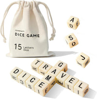 Crossword dice game with 15 acrylic letter dice and canvas pouch - view 2