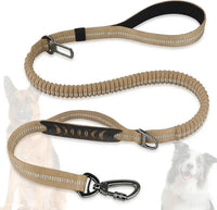 Dog Leash Heavy Duty, Bungee Leash Reflective Car Seat Belt for Dogs Brown – Essentials for Dogs - Khaki