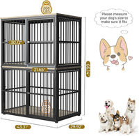 Lyromix 86.62'' Dog Crate Furniture Large Breed TV Stand, Grey – Essentials for Dogs - Ancient gray / 43.3"L x 29.9"W x 66.1"H / Stackable Crate - image 2