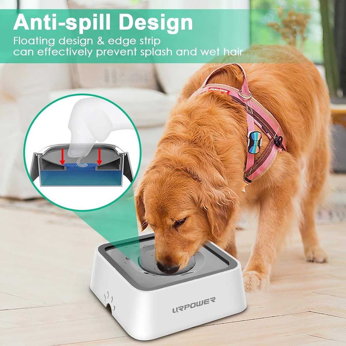 URPOWER 2.5L Dog Water Bowl 85oz Large Capacity Dog Bowls – Essentials for Dogs - image 2