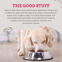 Paws & Pals Glucosamine Chondroitin MSM for dogs 240 Count, Hip and Joint Mobility Soft Chews Supplement, Pain & Inflammation Relief for all breeds - Maximum Strength, Treats Hip Dysplasia & Arthritis