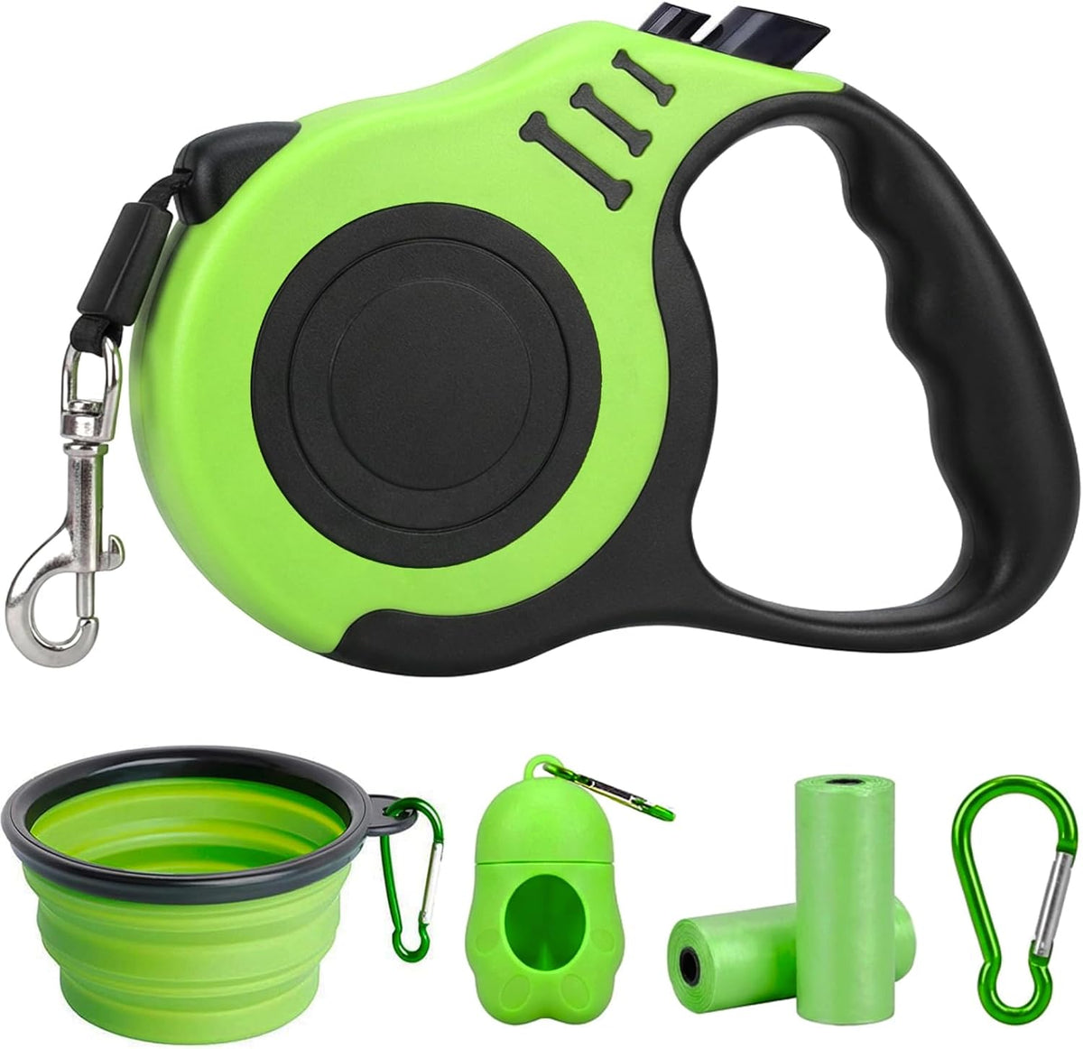 PETIMP Retractable Dog Leash Lightweight 16FT Leash Set – Essentials for Dogs - GREEN