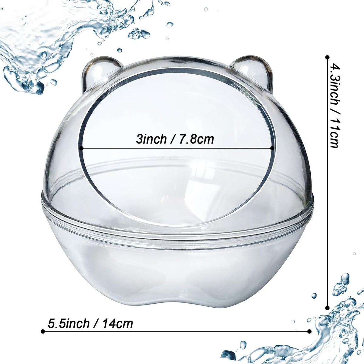 Hamster Bathtub, Hamster Bathroom, Sand Bath Container - L 5.5x5.5x4.3 inch - image 4