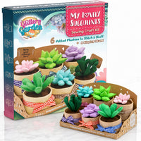 Glittery Garden Mosaic Craft Kit to Decorate Coaster with Glass Tiles – Fun for Kids & Family - Succulent Sewing Craft Kit