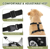 SlowTon Dog Seat Belt and Harness for Car, B M - Red / X-Small - image 4