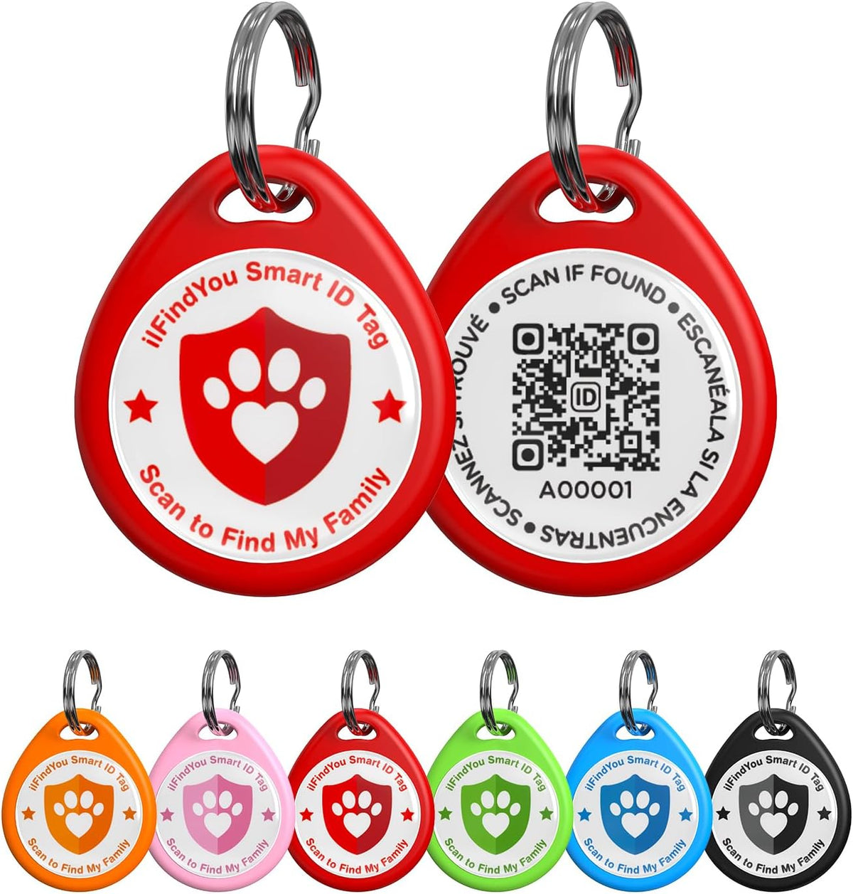 QR Code Cat Tags Personalized Small, Real-time Alerts, Pink – Essentials for Cats - 1 Pack Red / Large-1.2"*1.4"