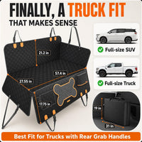 XL Hard-Bottom Dog Car Seat Extender for Trucks & SUVs – Waterproof Rear Seat Hammock for Large Dogs