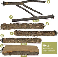 Bird Toys, Natural Parrot Toys for Small Macaws, Budgies, Lovebirds, Finches, Small and Medium Sized Birds Peppercorn Wood Apple Tree Perch Wood Set