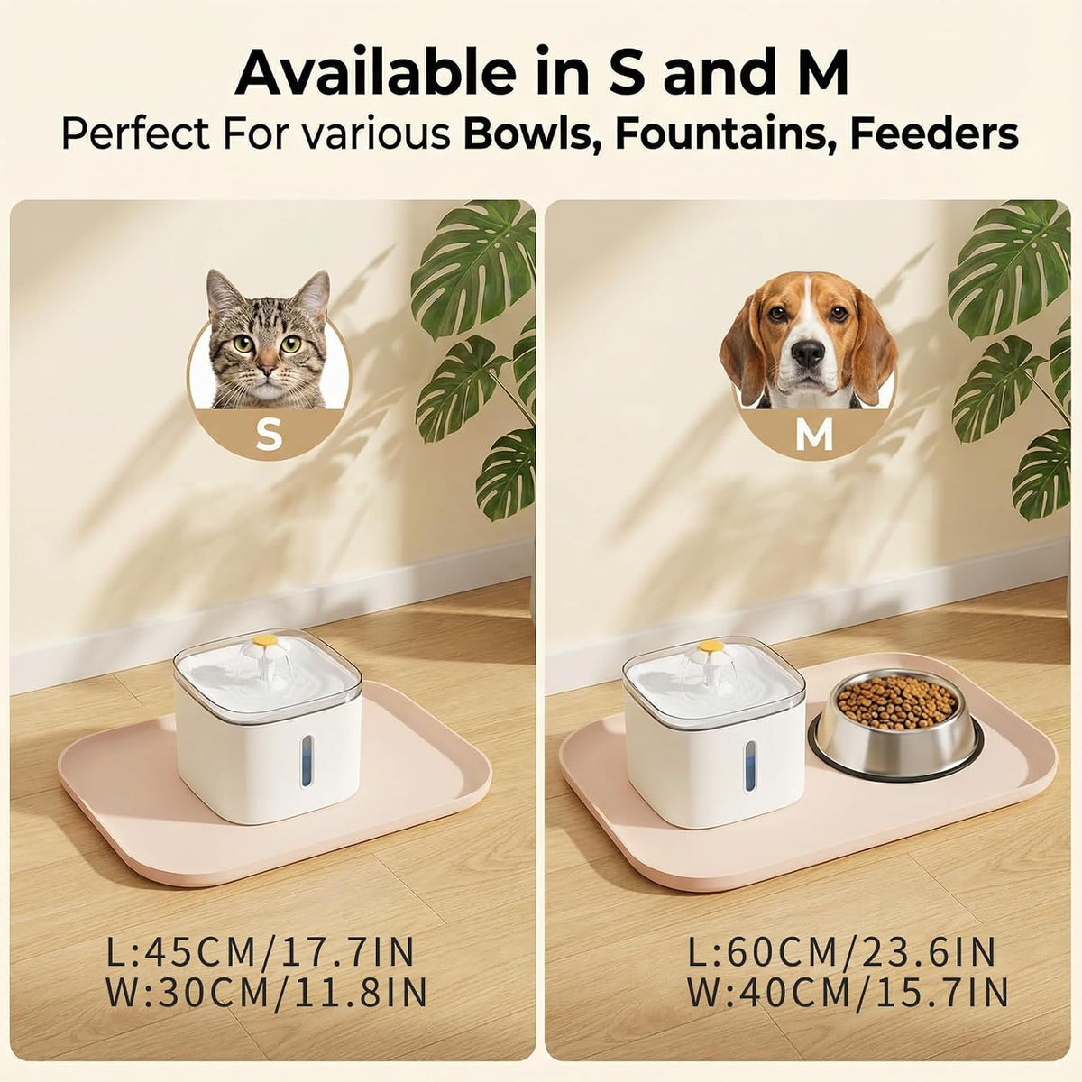 Non-Slip Silicone Dog Food Mat for Food and Water - 60 x 40 cm / Beige - image 4