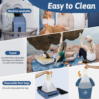 Petskd Portable Cat Travel Litter Box with Lid - Small / Blue - image 3