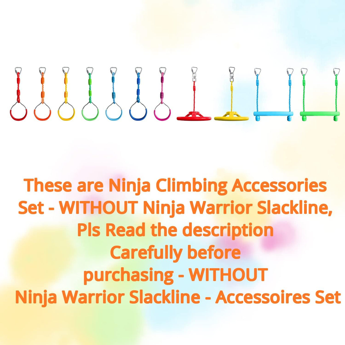 Rainbow Craft Ninja Rings, Trapeze Wheels & Monkey Bars - Multicolored - image 2