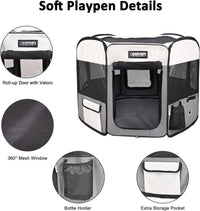 JESPET 61" Pet Dog Playpens - Light Grey / 45x45x24 Inch (Pack of 1) - image 4