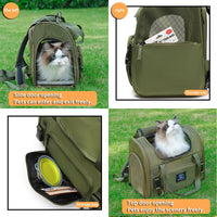 Pet Backpack Carrier for Small Dogs Medium Cats, Puppies - green / 16.5"L x 9.0"W x 13.0"H - image 3
