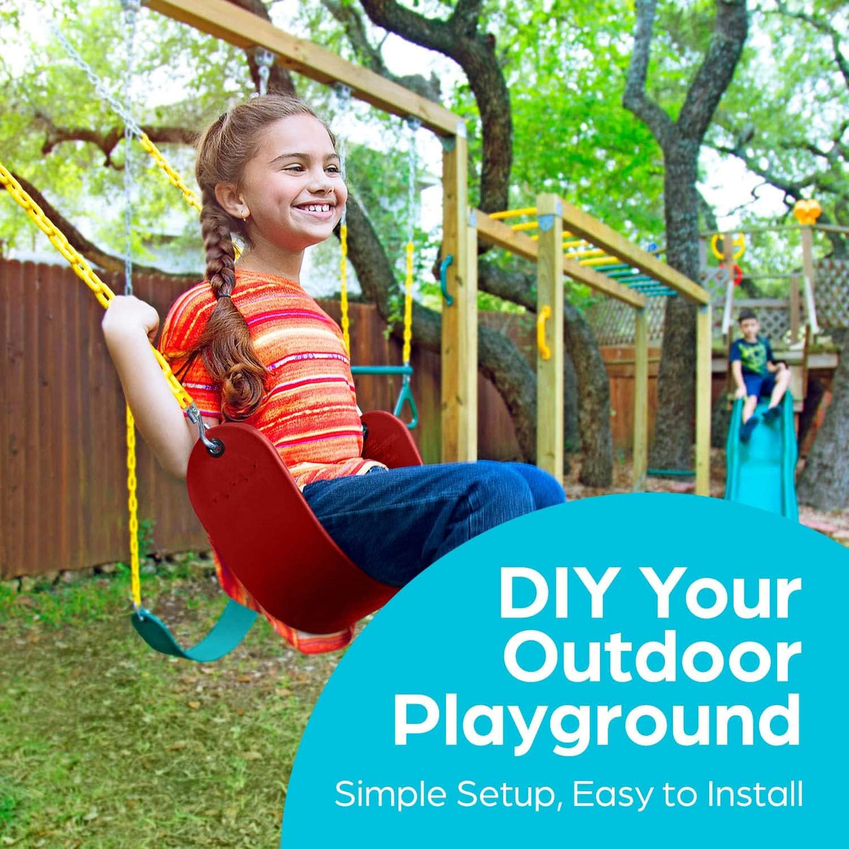 Jungle Gym Kingdom Swing Sets for Backyard - Red - image 4