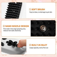 Pet Steam Brush for Dog & Cat,3-in-1 Spray Hair Removal Comb,Pet Steam Groomer Comb,Water Brush for Long & Short Haired Pets,Massage, Cleaning, Multifunctional Hair Removal Comb for Cats Dogs (White)