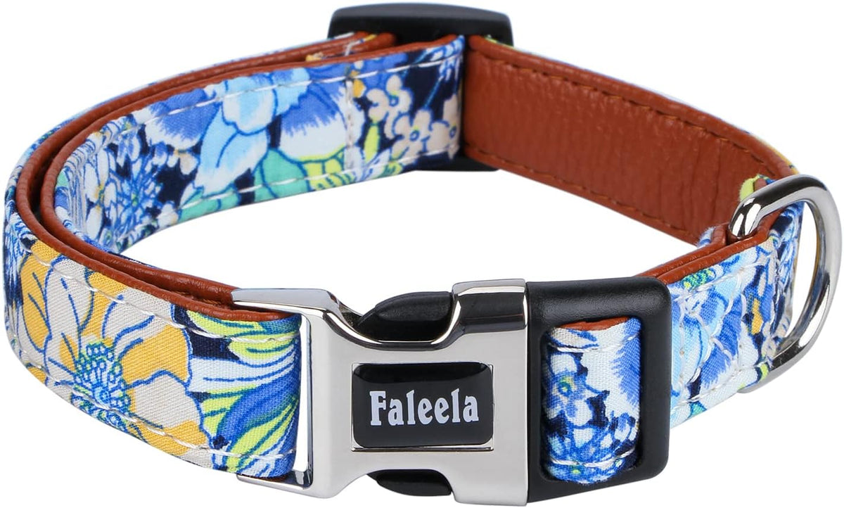 Faleela Soft &Comfy Bowtie Dog Collar - Medium (Pack of 1) / Blue flower - image 4