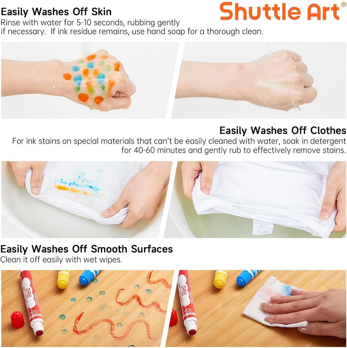 Shuttle Art Dot Markers, 10 Colors Washable Markers for Toddlers - 20 Colors / 40 - image 3