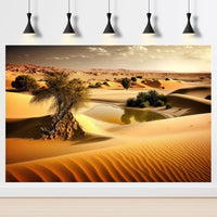 Reptile Tank Backdrop Sunset Desert Terrarium Background Saguaro - 72(W)x18(H)inches/ 180(W)*45cm(H) / Oasis Yellow - image 3