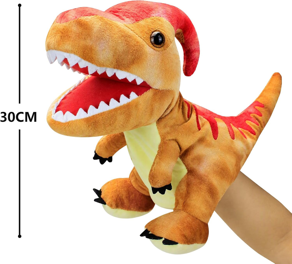 Marine Animals Hand Puppets for Kids, Toddler Includes Sharks - Parasaurolophus / Dinosaurs - image 2