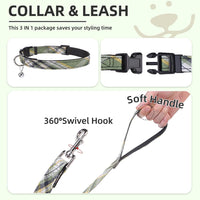 PUPTECK Dog Harness, Collar and Leash Set No Pull for Small Medium Sized – Essentials for Dogs - Yellow Green / XL (CHEST 20"-22") / Patterned Harness Collar and Leash Set - image 4