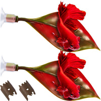 WILLBOND 2 Pcs Blue Pink Silicone Betta Fish Bed Leaf Hammock Betta - Red
