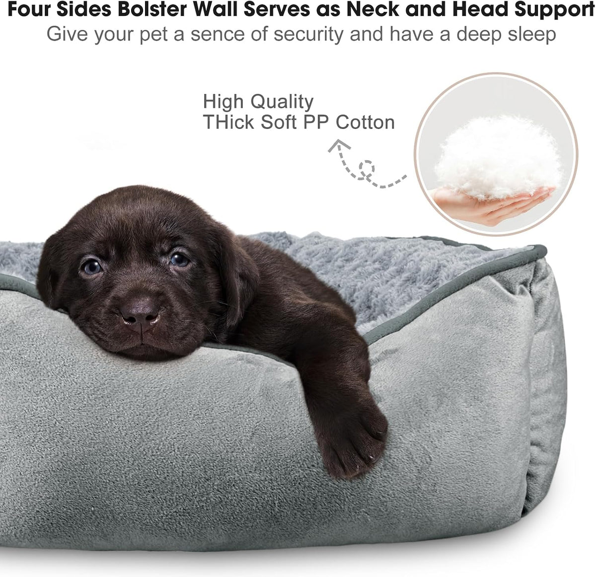 JOEJOY Rectangle Dog Bed for Large Medium Small Dogs - Grey / XXL(42"x 30"x 10") - image 2