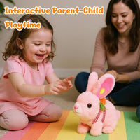 Easfan Walking Dog Toy for Kids Barking Interactive Puppy Stuffed - Bunny_Pink_Carrot - image 4