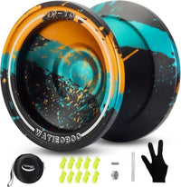 W07 yoyo Professional Metal Trick Yoyo Responsive & Unresponsive – Fun for Kids & Family - 7-Black Green Yellow 1