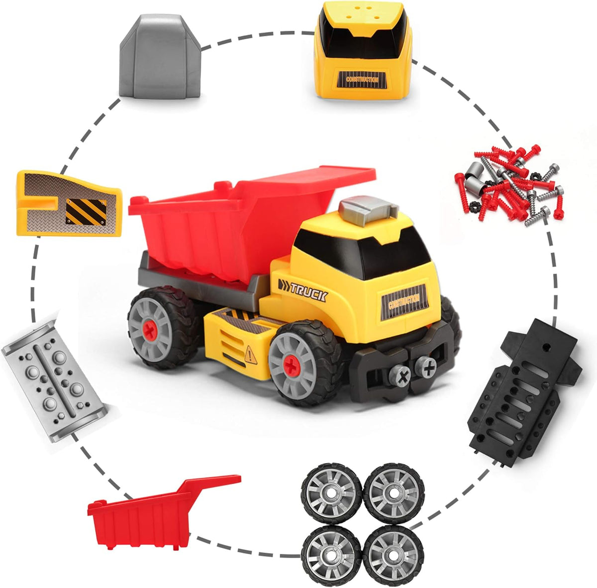 MOBIUS 7-in-1 Take-Apart Construction Truck Set with Drill - 7 in 1 Construction Playset - image 4