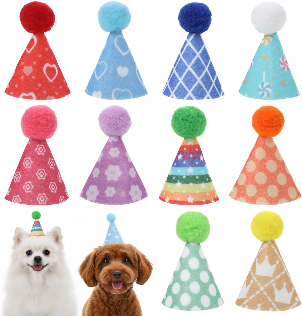 10pcs Colorful Mini Party Hats - Dark
