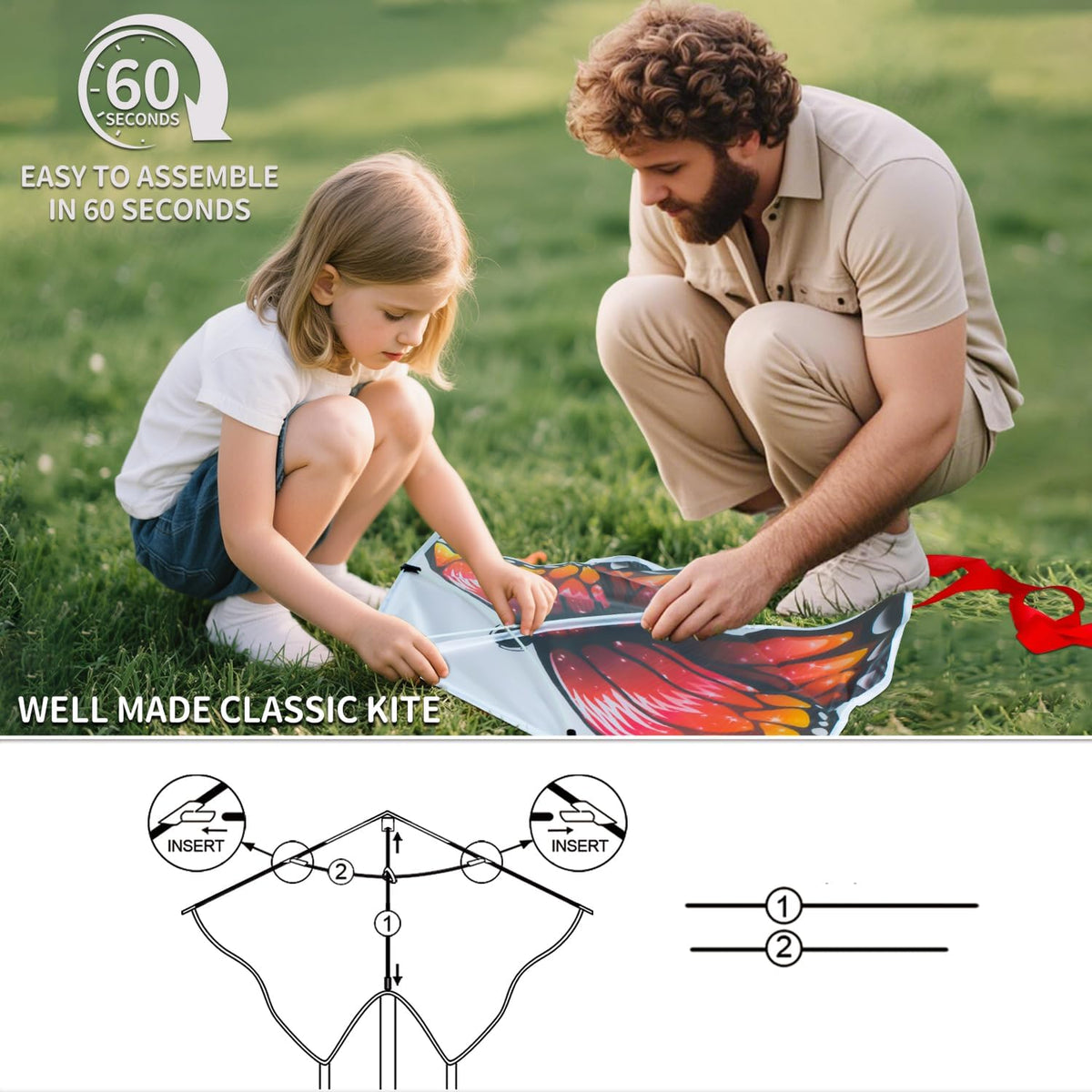 Kite for Kids Ages 4-8-12 & Adults - 5Pcs Butterfly Kites - image 3