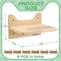 Lenwen 6 Set Cat Wall Shelves, Wood Cat Climbing Step - Lovely - image 2
