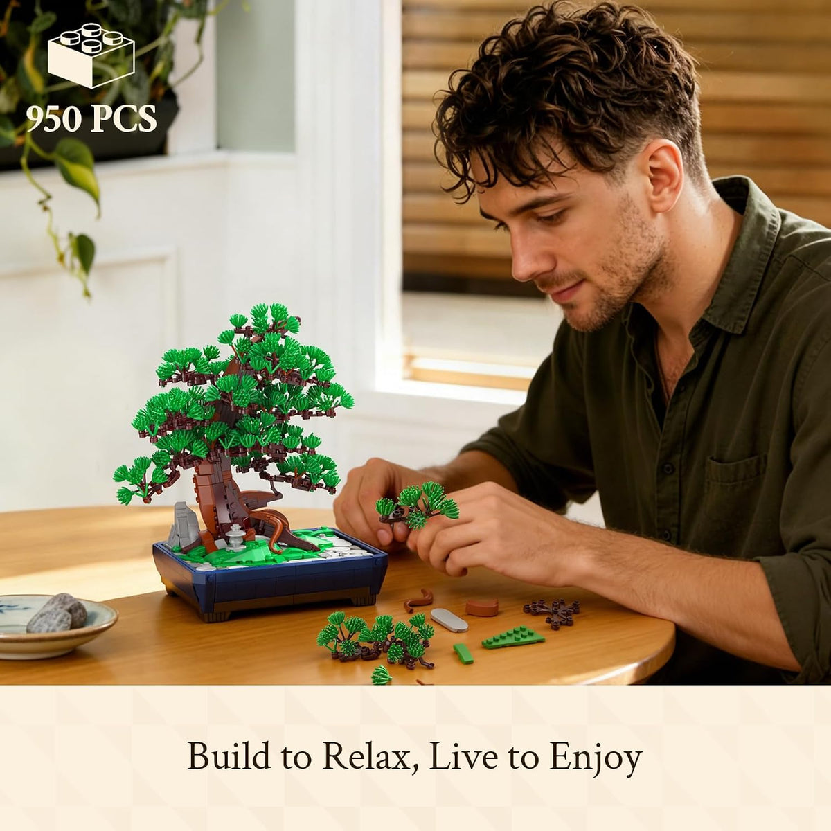 Wise Block Cherry Blossom Bonsai Tree Building Set for Adults - Pine Breath - image 2