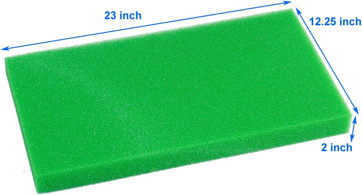 AQUANEAT Aquarium Filter Sponge Open Cell Foam Sheet Bio Sponge - 23" Lx 12.25"W x 2"H / Green - image 3