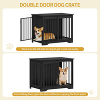 Hzuaneri 77.6 in Double Dog Crate Furniture - Black / 31.9"L x 21.7"W x 26.6"H - image 3
