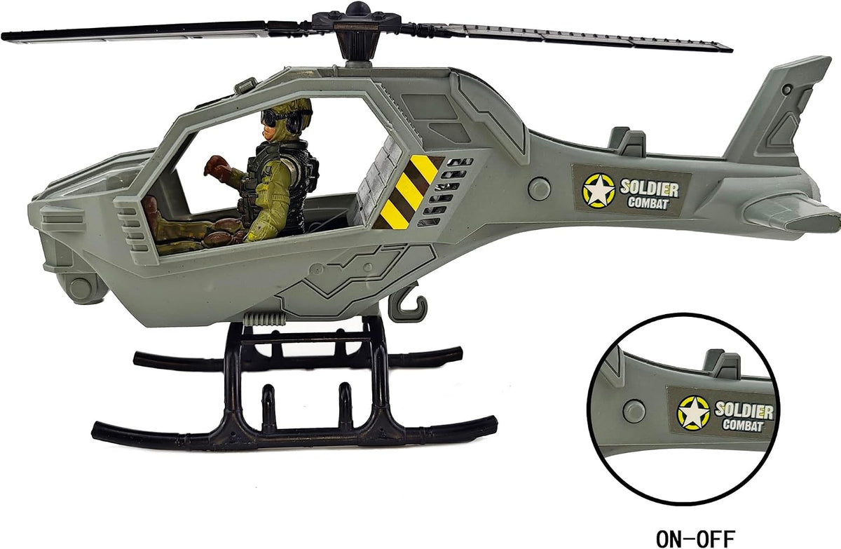 Kaim army toy set with helicopter, tank, off-road vehicle and 4 soldier figures - view 3