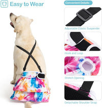 Avont 3 Pack Washable Female Dog Diaper with Suspender - Tie-dye / XL - image 3