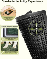 Dog Grass Pad with Tray, 30"x20" Medium Grass Pad for Dogs Potty with 2pcs Artificial Grass, Indoor Dog Litter Box for Balcony Apartment, Realistic, Washable, Less Odor