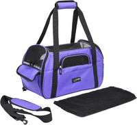 JESPET Soft-Sided Airline-Approved Dog & Cat Carrier Travel Bag – Essentials for Cats - 17.0"L x 9.0"W x 11.5"H / Purple - image 4