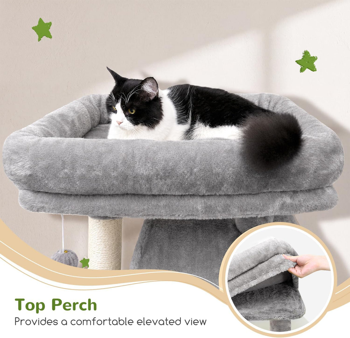 Globlazer F70 Pro Heavy Duty Cat Tree Tower for Indoor Cats Large - Light Grey / XL - image 2