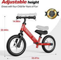 Bobike Toddler Balance Bike Toys for 1 to 4 Year Old Girls Boys - Red Balance Bike - image 3