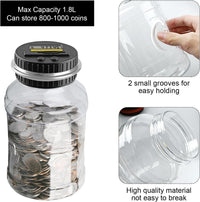 Large Piggy Banks for Adults, Digital Counting Money Jar - Sliver - image 3