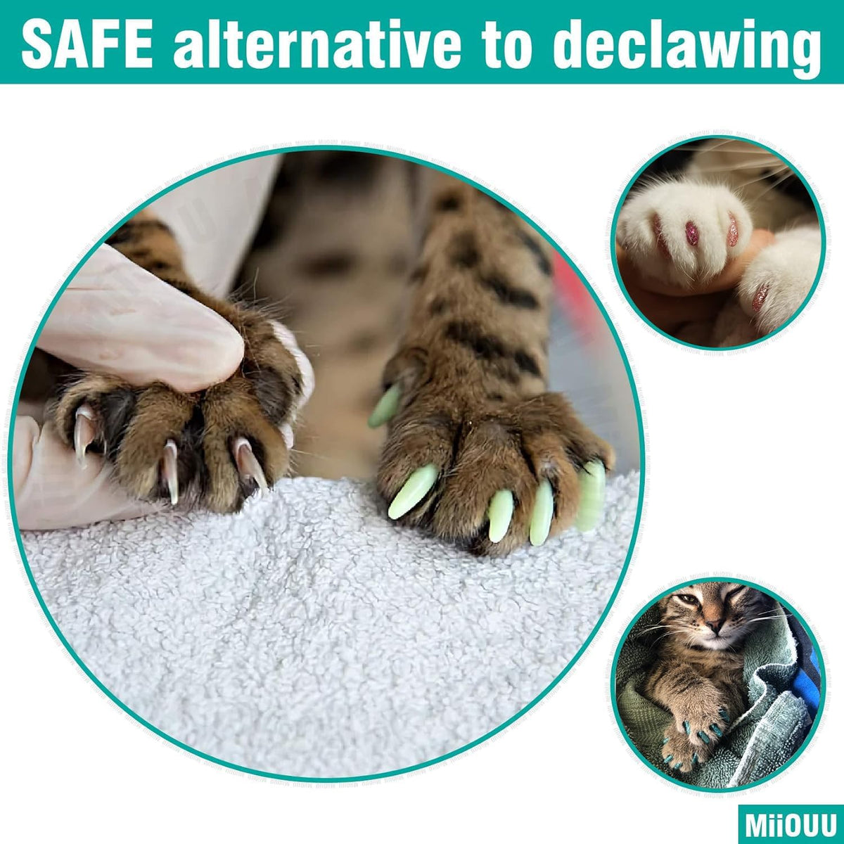 10x Colors / 100 pcs Cat Nail Caps - L - image 4