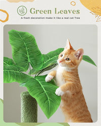 PEQULTI 53'' Cat Tree for Indoor Cats, Large Condo, Sisal Scratching Posts, Hammock & Perch, Fresh Cactus Design, Sturdy, Multi-Level