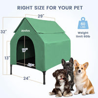 Zooba Large Dog House Outdoor - Green / Medium: 29 inch - image 3